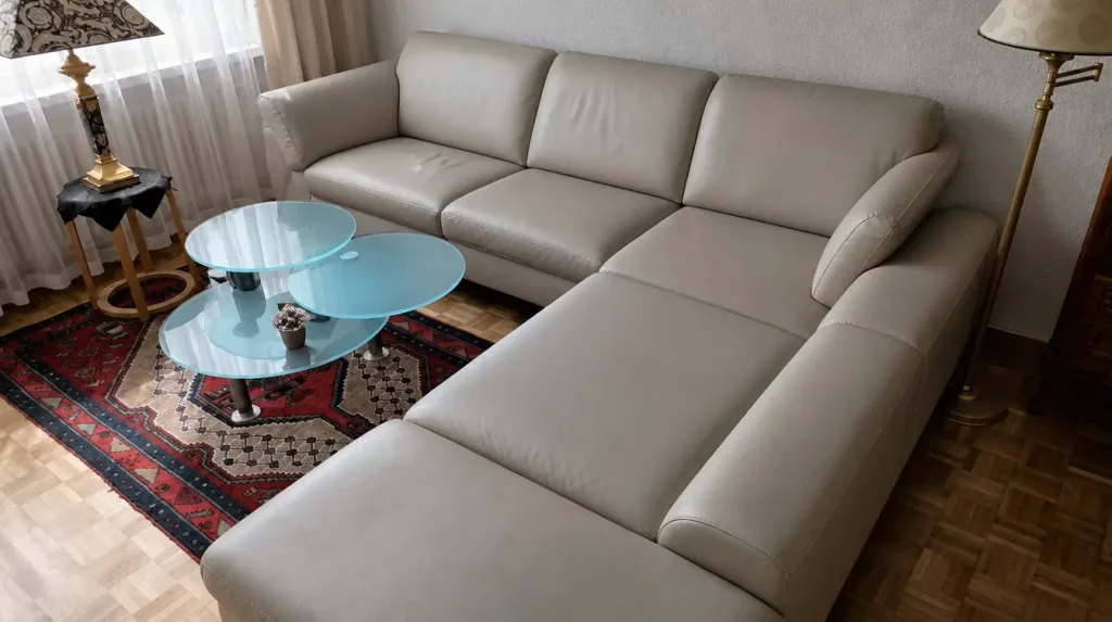 Visualisierung: Ledersofa nach der Restauration, Polster restaurieren bei der Egora Polsterei Wetzikon