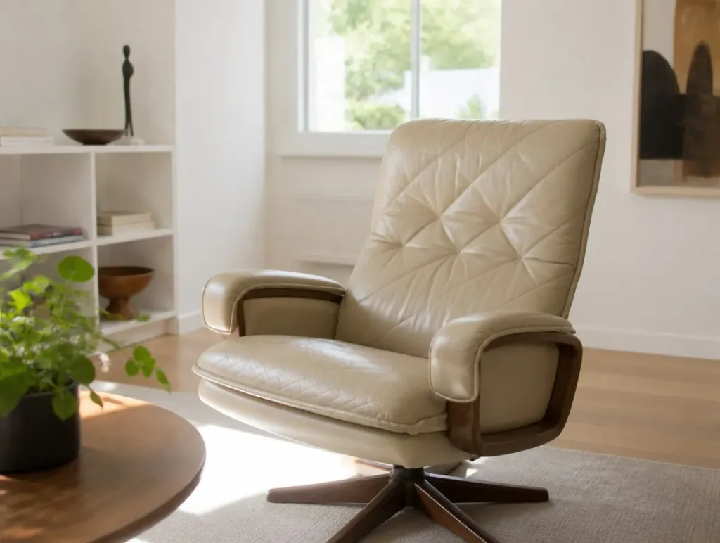 Visualisierung: Ledersessel nach der Lederaufarbeitung, Ledersofa Reparatur bei der Egora Polsterei Wetzikon