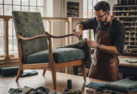Herstellung eines Polstermöbels nach Mass in der Werkstatt